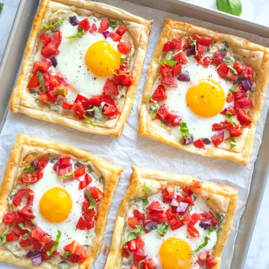 Tomato and Egg Breakfast Tarts - Recipe photo by Herbs and Flour
