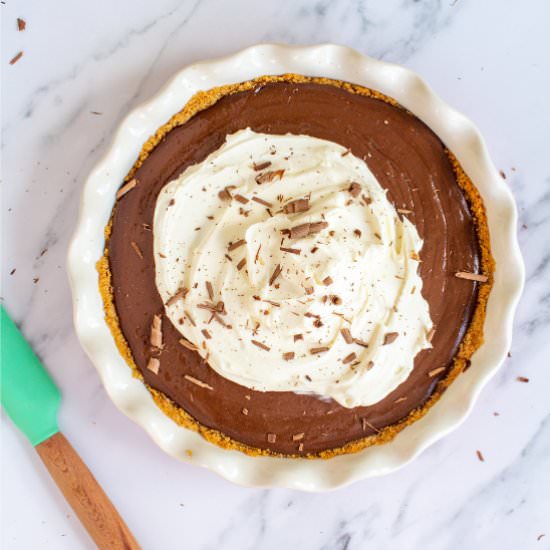 Chocolate Pie with Homemade Crust - Recipe photo by Salty Lemon Sister