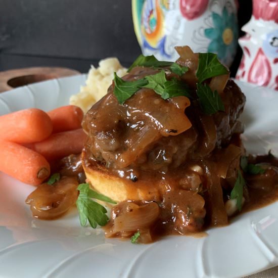 French Onion Salisbury Steak - Recipe photo by NotEntirelyAverage