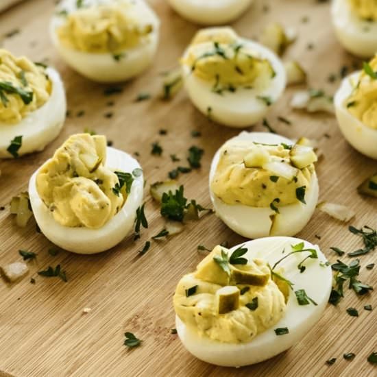 The Best Deviled Eggs - Recipe photo by amycaseycooks