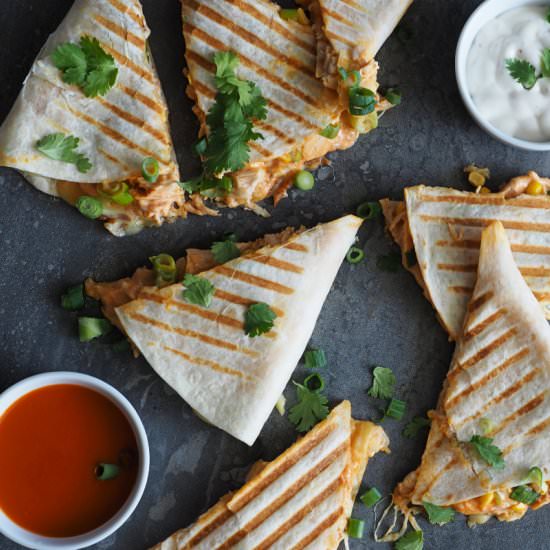 EASY BUFFALO CHICKEN QUESADILLAS - Recipe photo by TaylahsKitchen