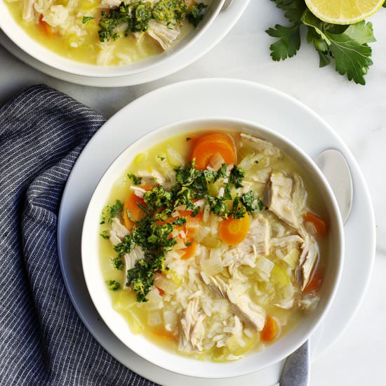 Turkey and Rice Soup - Recipe photo by PinchandSwirl