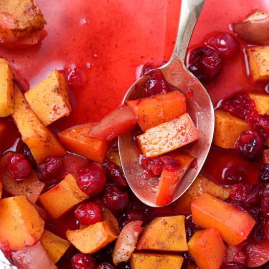 Butternut Squash Cranberries - Recipe photo by The Traveling Dietitian