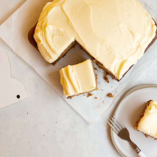 Carrot Cake with Cream Cheese Icing - Recipe photo by kidseatbyshanai