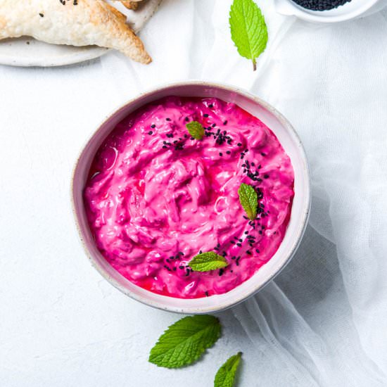 Beetroot Raita - Recipe photo by Mrs Jones Kitchen
