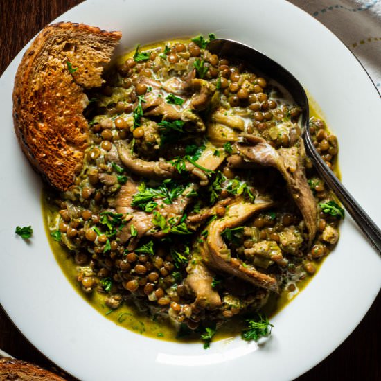 Creamy Lentil Stew - Recipe photo by rhubarbandcod