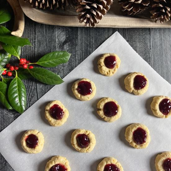 Orange Lingonberry Thumbprints - Recipe photo by Thedessertivore