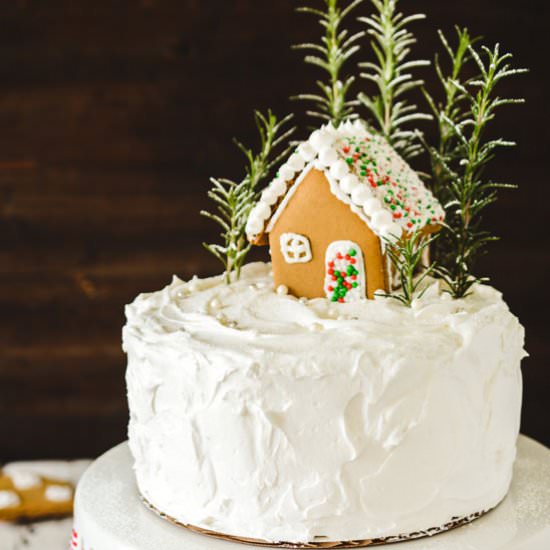 Gingerbread House Layer Cake - Recipe photo by TheCakeChica