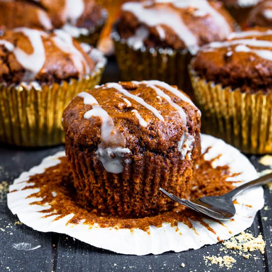 Pumpkin Gingerbread Muffins - Recipe photo by anniesnomsblog