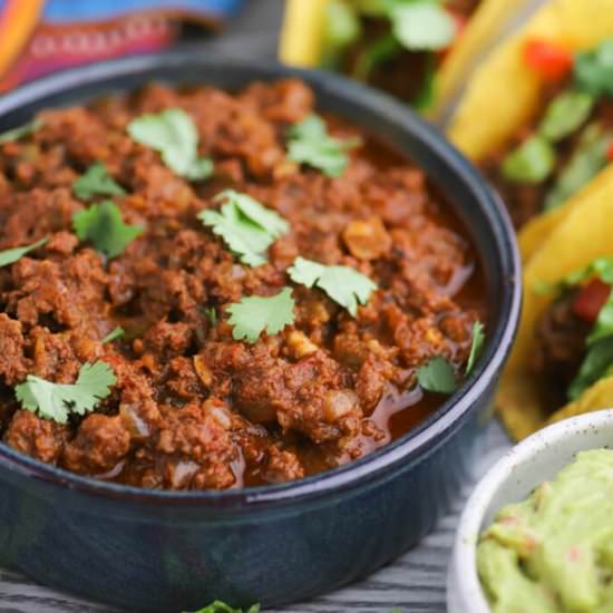 Saucy Crockpot Taco Meat - Recipe photo by dishnthekitchen