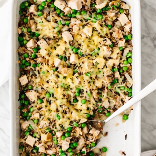 Lighter Turkey Casserole - Recipe photo by Downshiftology