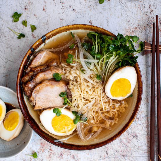 Shoyu ramen with chashu pork - Recipe photo by cherryonmysundae