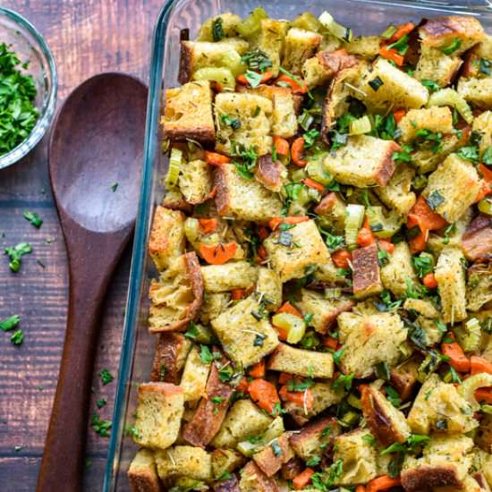 Easy Sourdough Stuffing - Recipe photo by goodnomshoney