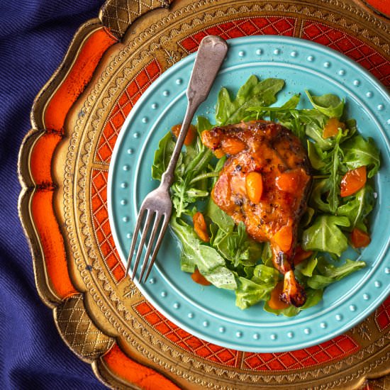 Kumquat Glazed Duck with Arugula - Recipe photo by primalwellnesscoach