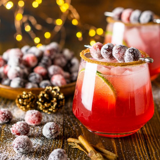 Bubbly Cranberry-Ginger Margarita - Recipe photo by Burrata and Bubbles