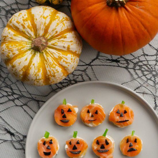Spooky Smoked Salmon Canapes - Recipe photo by therarewelshbit