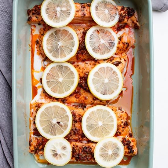 Baked Spiced Salmon Fillet - Recipe photo by MasalaHerb