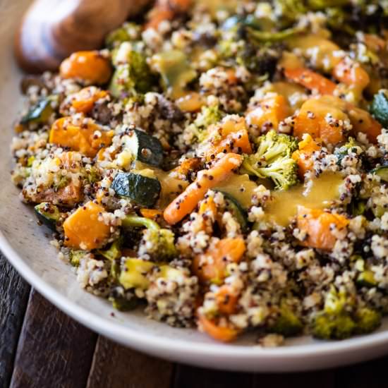 Warm Quinoa & Roasted Veggie Salad - Recipe photo by dudethatcookz