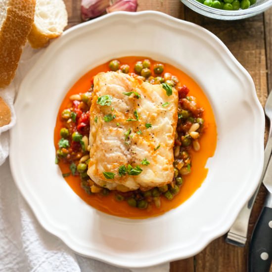 Spanish Cod with Vegetables - Recipe photo by Spain on a Fork