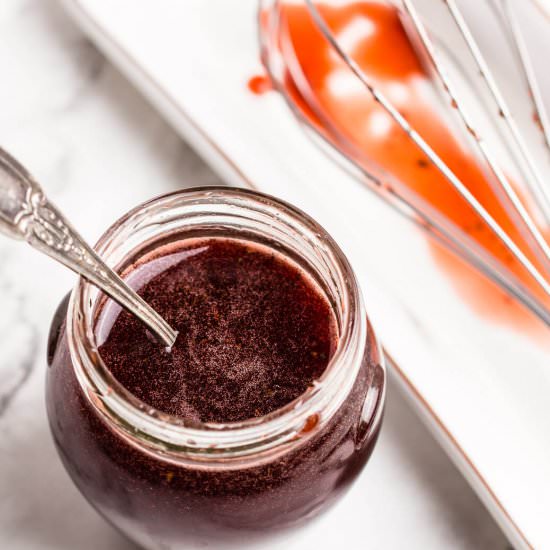 Pomegranate Vinaigrette Dressing - Recipe photo by PantsDownApronsOn