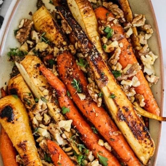 Honey Roasted Carrots and Parsnips - Recipe photo by gratefulgrazer