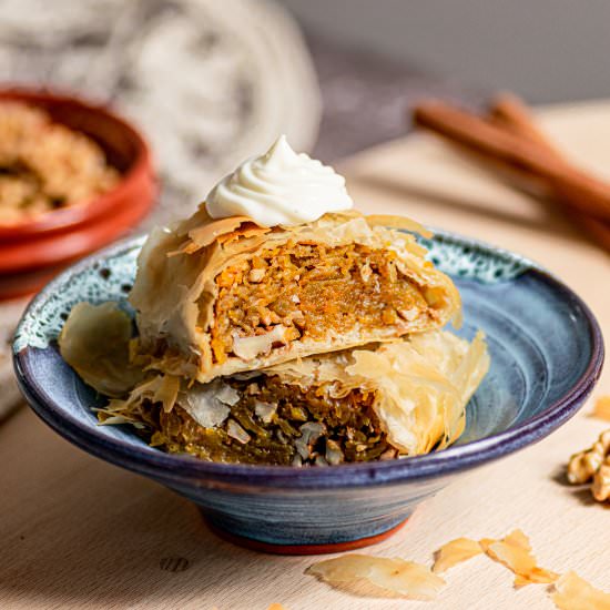Pumpkin pie with filo pastry - Recipe photo by sugaryums