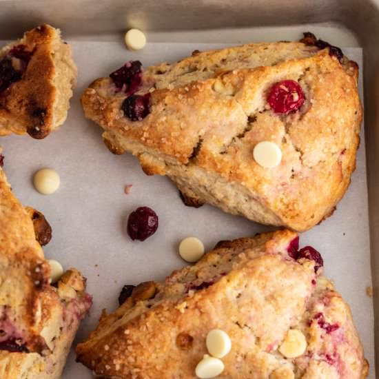 Cranberry White Chocolate Scones - Recipe photo by parsleyandicing