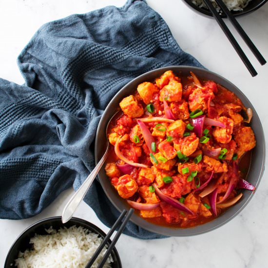 Vietnamese Tofu in Tomato Sauce - Recipe photo by scruffandsteph