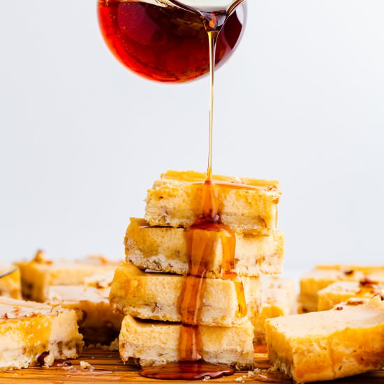 Maple Cheesecake Bars with Maple Bo - Recipe photo by Spoonabilities