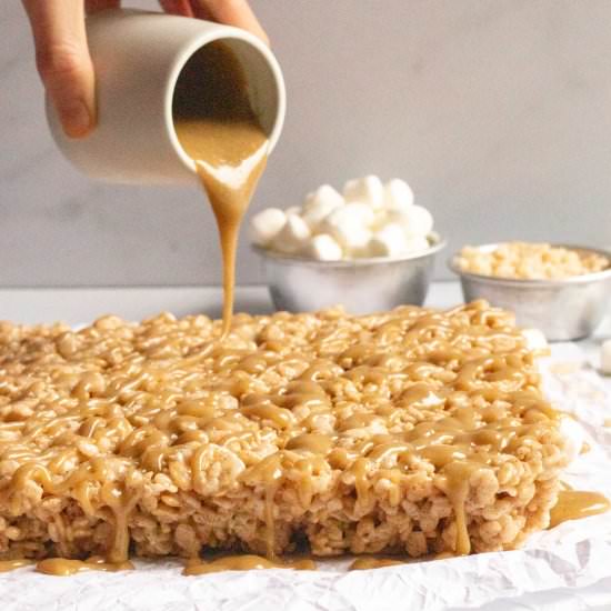 Apple Pie Rice Krispie Treats - Recipe photo by Donut Worry Be Healthy