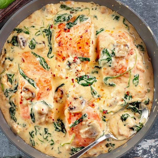 Salmon Florentine - Recipe photo by Chefjar