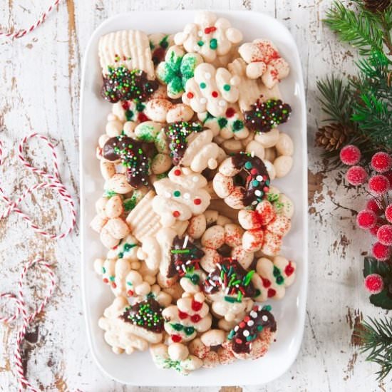 Cream Cheese Spritz Cookies - Recipe photo by noshingwiththenolands