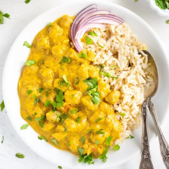 Instant Pot Coconut Chickpea Curry - Recipe photo by pipingpotcurry