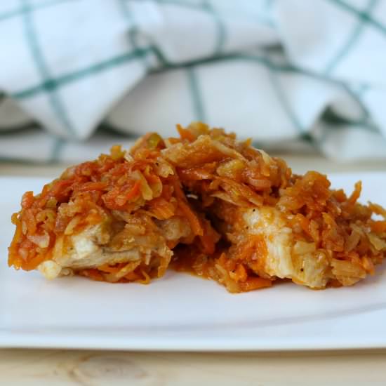 Fish with vegetables - Recipe photo by mecooks.com
