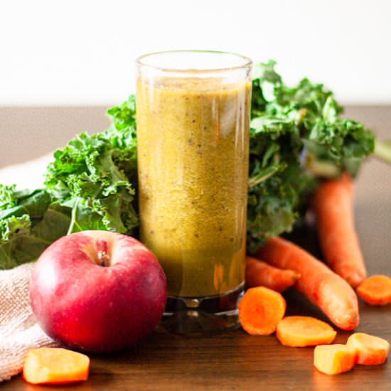Carrot, Apple & Kale Smoothie - Recipe photo by The Littlest Crumb