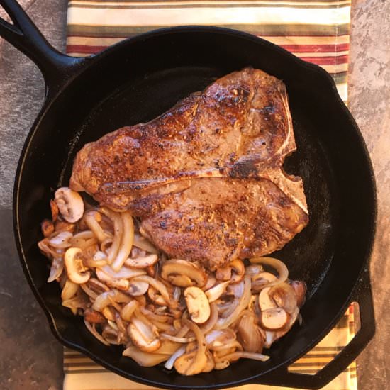Steak Mushroom Onion Skillet - Recipe photo by Flipped-Out Food