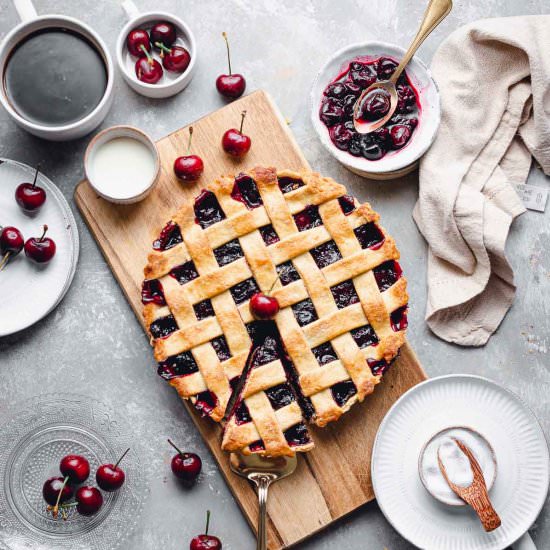 Simple Vegan Cherry Pie - Recipe photo by myveganminimalist