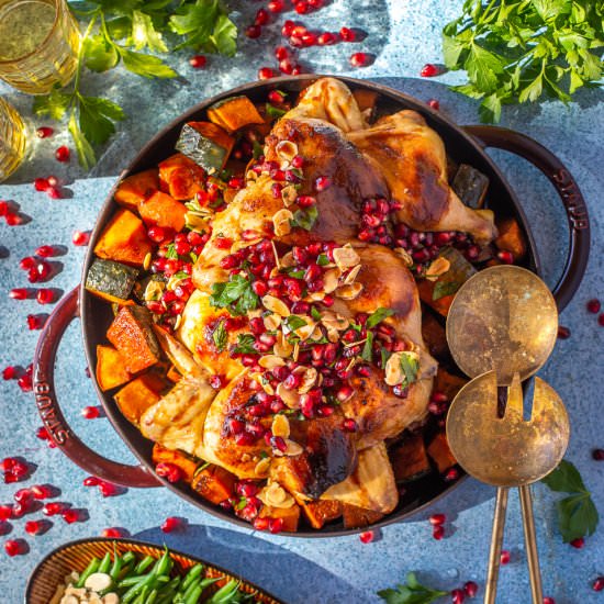 Cornish Hen with Miso & Pomegranate - Recipe photo by primalwellnesscoach