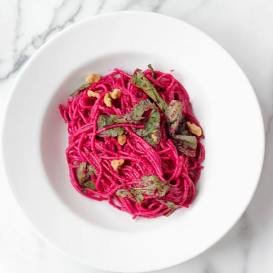 Pasta with Creamy Beet Sauce - Recipe photo by alternativedish
