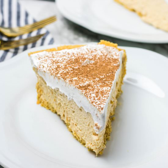 Easy No-Bake Peanut Butter Pie - Recipe photo by lifebeginswithdessert