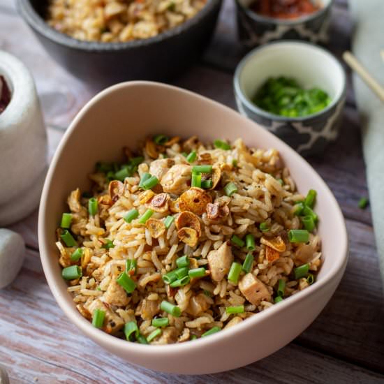 Burnt Garlic Chicken Fried Rice - Recipe photo by FoodTokWithSherin