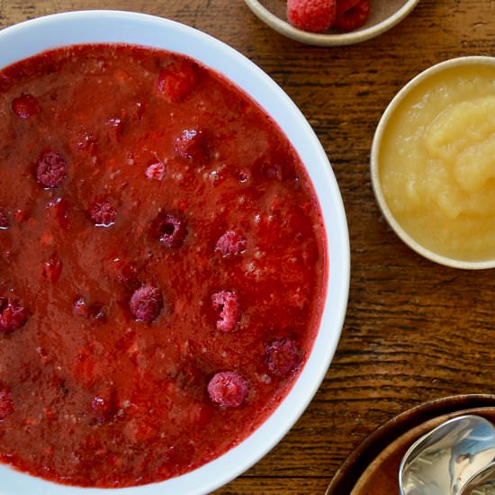 Raspberry Applesauce Jell-O Salad - Recipe photo by justataste