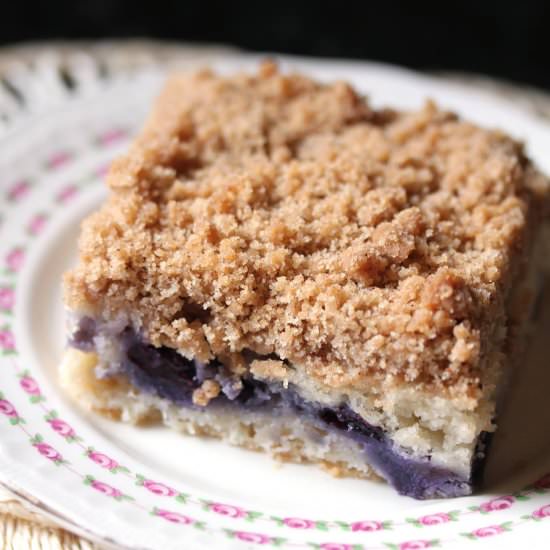 Vegan Blueberry Coffee Cake - Recipe photo by kitchengrrrls