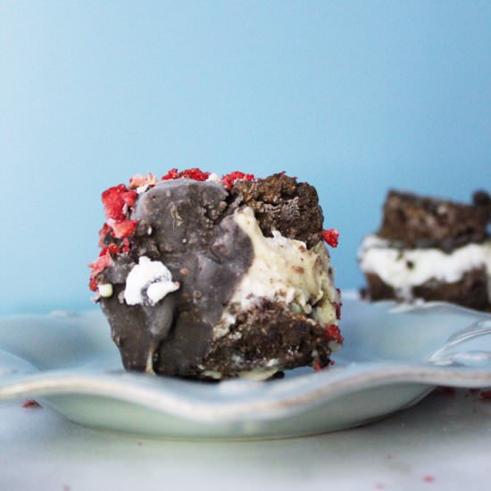 Beet Brownie Ice Cream Sandwiches - Recipe photo by piesandplots