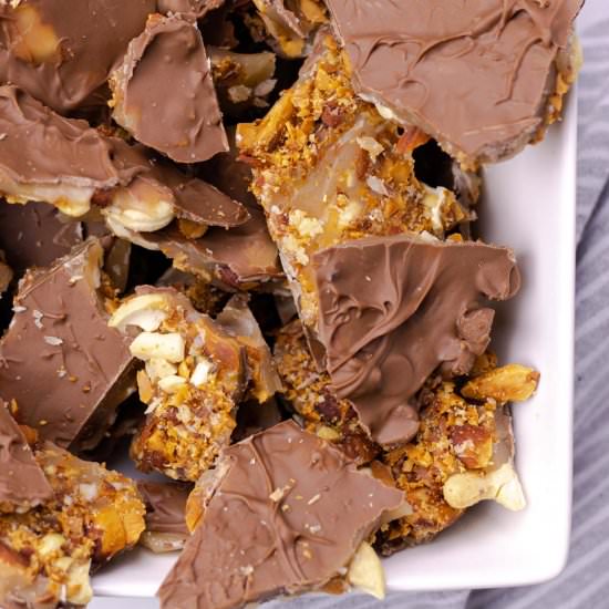 Almond & Cashew Buttercrunch Toffee - Recipe photo by whippeditup
