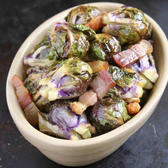 Roasted Brussels Sprouts & Pancetta - Recipe photo by christinascucina