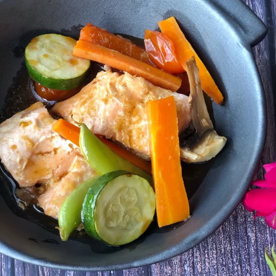 Easy steamed teriyaki salmon parcel - Recipe photo by Once a Foodie