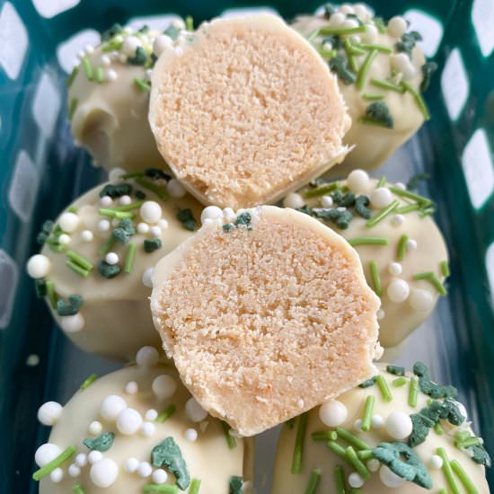 No Bake Sugar Cookie Truffles - Recipe photo by frozen_bananas_