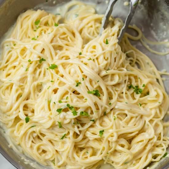 Garlic Parmesan Pasta - Recipe photo by TheCozyCook