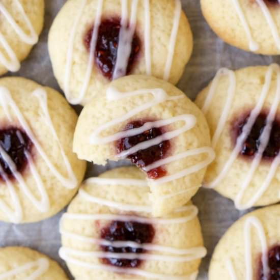 Raspberry Thumbprint Cookies - Recipe photo by eightforestlane